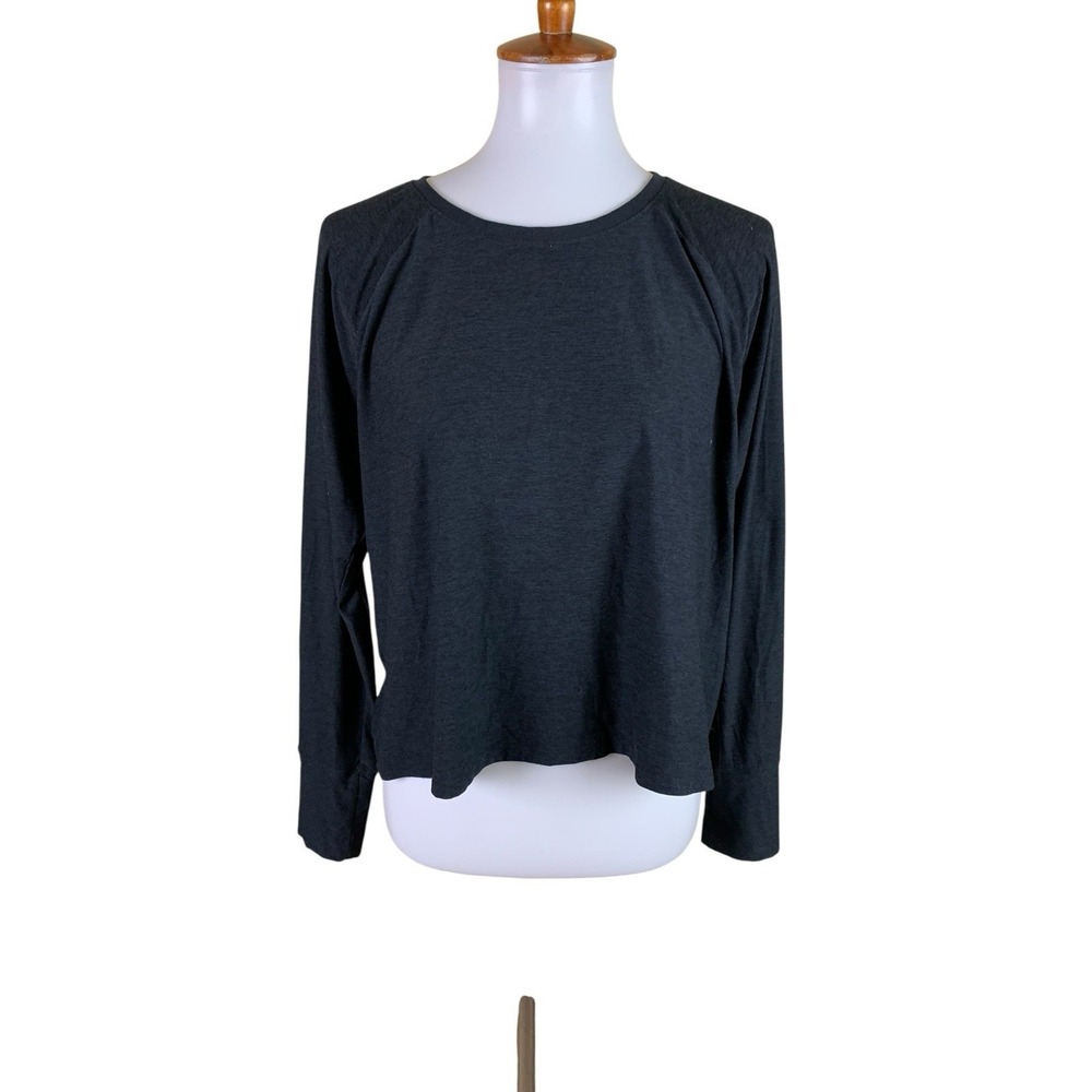Beyond Yoga Black Lightweight‎ Long Sleeve Cropped Tee Yoga Athleisure Top L